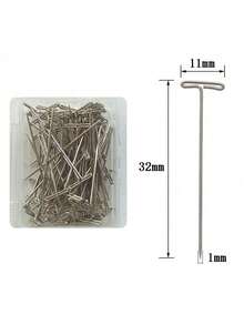 50 T-Pins - Versatile Steel Pins For Craft Jewelry Making, Sewing, And Knitting, Perfect For Securing Wigs To Canvas Headrests. Durable T-Pins Suitable For DIY And Clothing - Silver - View 7