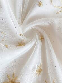 PrepCrw Young Girls' Elegant Floral Lace Collar Petal Sleeve Embroidered Mesh Dress - Multicolor - View 8