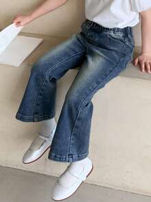 DAZY Young Girls Denim Flare Pants - Blue - View 7