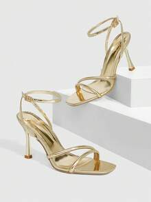 CUCCOO SZL 女士时尚高跟凉鞋 - 金色 - 查看 2