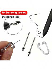 Metal Tip Compatible With Samsung Tab S6 S7 S8 S9 Series Tip Galaxy Note20 Note10 Stylus Tip S22 S23 S24 Ultra Replacement Nib Gifts For Mother, Family, Friends, Birthday, Holiday Pen Accessories - Silver - View 2