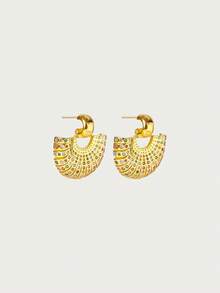 Glisma Brincos femininos, sofisticados/clássicos/elegantes, banhados a ouro 18K, sensuais/vintage, para mãe/mulher/menina, verão/praia/baile/festa, em camadas/com pedras preciosas/com miçangas/com cristais - Cor - Ver 3