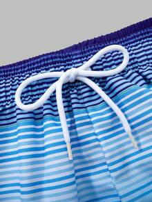 SHEIN 青少年男童休闲简约卡通游戏机图案宽松泳衣，适合夏季穿着 - 彩色 - 查看 5