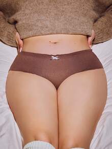 Lowkey Lull Conjunto de ropa interior simple de mujer de talla grande y unicolor, 5 piezas - Multicolor - Ver 1