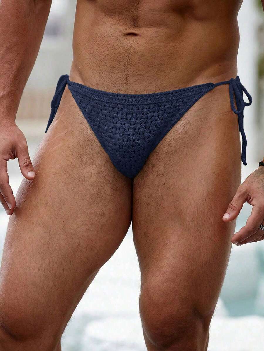 Solantero 男士度假沙滩针织抽绳三角裤 - 藏蓝色 - 查看 1