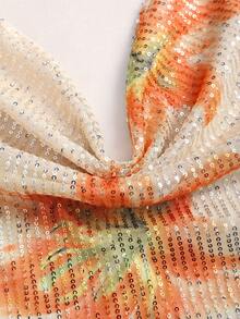 Sweetra Fashionable Sexy Backless Beaded Embroidered Fabric Beach Vacation Dress, Versatile Minimalist Design - Multicolor - View 5