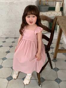 Dazy Kids 女婴/幼儿圆领荷叶边清新派对/生日连衣裙 - 粉色 - 查看 7