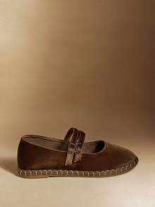 Rosivie Damskor med spänne och mångsidiga platta skor - Kaffebrun - Visa 2