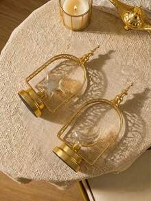 Cirelle 开斋节和斋月LED月亮星星灯 - 金属镂空挂饰，适用于家居、客厅和卧室派对装饰 - 彩色 - 查看 2