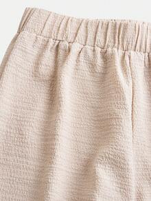 SHEIN 2pcs/Set Teen Girls Loose Halter Neck Tank Top + Long Pants Suit, Casual, Fashionable, Versatile, Suitable For Party, Outing, Sister Photo Shoot, Park, Camping, Vacation, Daily Leisure - Apricot - View 4