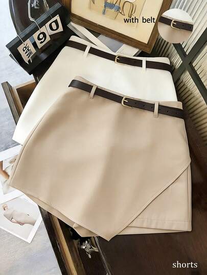 Franclia 女士纯色休闲百搭日常穿着短裙