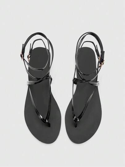 CUCCOO BIZCHIC Women's Square Toe Rhinestone Ankle Strap Sandals For Christmas