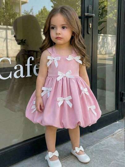 SHEIN 女婴纯色编织吊带连衣裙