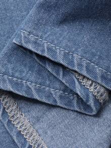 DAZY 女童牛仔背带裙，秋季款 - 藍色 - 查看 7