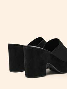 CUCCOO BASICS 女士时尚坡跟厚底凉鞋 - 黑色 - 查看 7