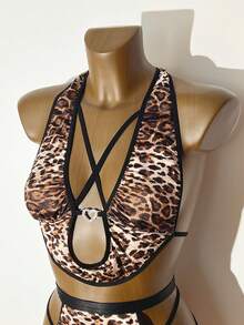 女士性感内衣三件套 - 棕色 - 查看 8