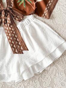 Soleia Ensemble 2 pièces chemise et short imprimé tropical grande taille - Multicolore - Voir 4