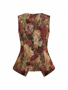 Ellevyn Áo không tay họa tiết hoa jacquard cổ điển - Nhiều màu - Xem 2