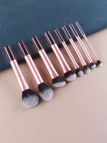 7件套多功能化妆刷套装：散粉刷、腮红刷、粉底刷、眼影刷、晕染刷、遮瑕刷、化妆工具 - 橘色 - 查看 7