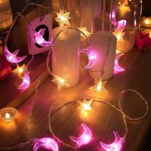1PC Moon & Star Fairy String Lights, Fairy Tale Atmosphere Decorative Lights, Suitable For Wedding, Bedroom, Living Room, Party, Camping, Tent, Christmas Decoration - Multi-color light - View 3