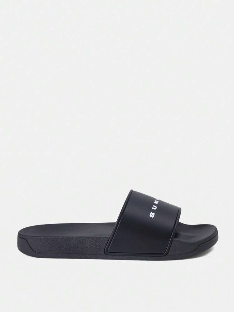 PLAYBOY X SUMWON Slip On Logo Slide Sandals With Branding And Comfort Cushioned Footbed For Indoor Outdoor Casual Wear