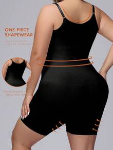 Mono de tirantes de unicolor talla grande - Negro - Ver 2