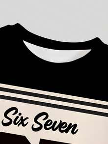 2pcs Set Boys Printed Top & Drawstring Cargo Shorts, Fashionable Casual Outfit - Multicolor - View 3