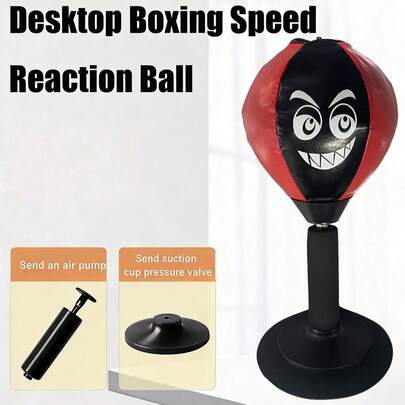 Bóng đấm bốc tốc độ để bàn giúp giảm căng thẳng, bao đấm bốc để bàn chịu lực cao với đế hút và bóng hơi cho các bài tập như ở phòng tập thể dục. Thích hợp cho bàn làm việc, sàn nhà, mặt kính bóng, gạch men. Dụng cụ luyện phản xạ, dụng cụ tập đấm bốc, phụ kiện thiết yếu cho phòng tập thể dục.