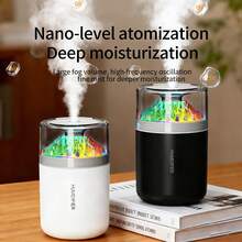 Crystal Mountain Mini Humidifier | 2-Speed Mist USB Humidifier | RGB Color Changing Night Light | Quiet 32dB Desktop Humidifier | Car & Home Dual-Use Air Diffuser - Multicolor - View 2