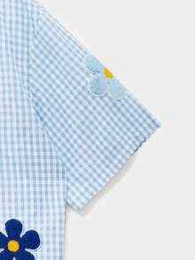 Manfinity Unisex Men's Short Sleeve Shirt With Applique, Spring/Summer - Blue - View 4