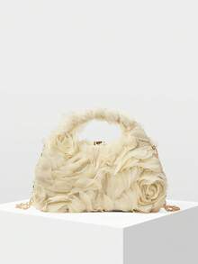 Túi dự tiệc nữ, túi xách tay nữ, túi đeo vai nữ - Vàng - Xem 4