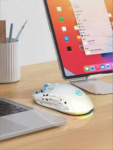 Teckwe Backlit Gaming Mouse With Wired/2.4G/Wireless Three Connection Methods, RGB Light-Emitting 650mAh Wireless Gaming Mouse For Both Men And Women - Multicolor - View 4