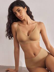 Ocili 素色無鋼圈文胸 - 駝色 - 查看 5