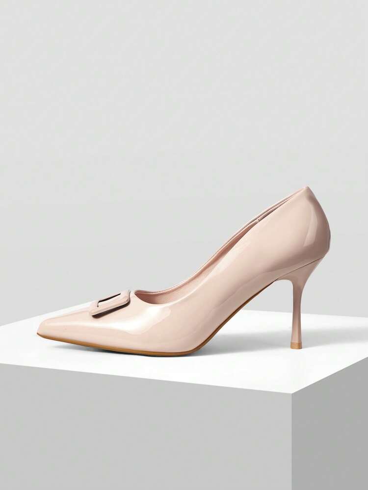 WOMEN'S FASHIONABLE ELEGANT CASUAL SIMPLE SQUARE BUCKLE HIGH HEEL PUMPS, SPRING/AUTUMN