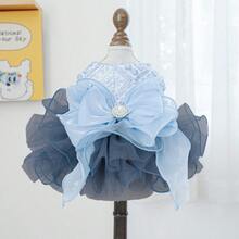 1pc Pet Dress, Blue Galaxy Wedding Gown For Dogs & Cats - Multicolor - View 16