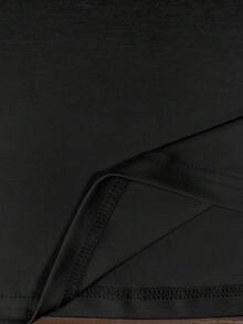 EMERY ROSE Plus Size Women's Casual Everyday Commute Simple Versatile Solid Black V-Neck Batwing Short Sleeve Loose T-Shirt - Multicolor - View 7