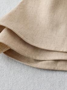 GlowEve 纹理西装背心+短裤套装 - 卡其色 - 查看 6