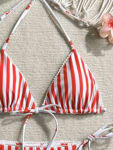 Swim Mod Bộ bikini 2 mảnh dành cho nữ, thích hợp cho kỳ nghỉ, đi biển. - Đỏ - Xem 3
