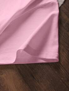 EMERY ROSE Áo thun nữ tay ngắn cổ tròn in hình cây dừa, kiểu dáng thường ngày, đa năng. - Màu Hồng baby - Xem 3