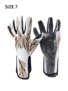 1 Pair Latex Football Goalkeeper Gloves Adults Youth Thickened Football Comfortable Breathable Anti-Slip Professional Protection Match Training Goalkeeper Soccer Outdoor Sports Men Women Goalkeeper Goalie Gloves White - White - View 6