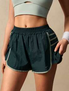 VARSIVA Quần short thể thao xếp ly phối màu tương phản, kiểu dáng thường ngày. - Nhiều màu - Xem 5