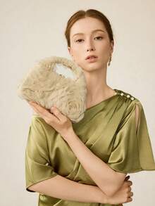 Túi dự tiệc nữ, túi xách tay nữ, túi đeo vai nữ - Vàng - Xem 8