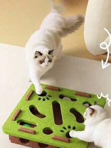 1件猫玩具，自娱自乐、缓解压力的小玩意，小猫咪宠物，猫咪益智迷宫，挖洞毛毡盒，逗猫铃铛球。适合宠物玩耍和互动，帮助消耗精力，分散注意力，可用于训练猫咪的反应能力，并增进宠物与主人之间的感情。注意：铃铛的颜色和款式随机。 - 彩色 - 查看 6
