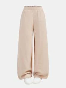 SHEIN 2pcs/Set Teen Girls Loose Halter Neck Tank Top + Long Pants Suit, Casual, Fashionable, Versatile, Suitable For Party, Outing, Sister Photo Shoot, Park, Camping, Vacation, Daily Leisure - Apricot - View 8