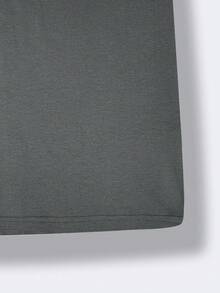 SHEIN Teen Boys' Casual Solid Color Versatile Comfortable Plain Round Neck Short Sleeve T-Shirt, Suitable For Commuting, School, Daily Casual, Vacation, Sports, Spring/Summer - Grey - View 7