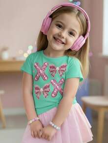 blusa estampado de moño y X con efecto cristal - menta - Ver 1