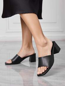 Sleekvia Women's Versatile Commuting Minimalist High Heel Sandals - Black - View 3