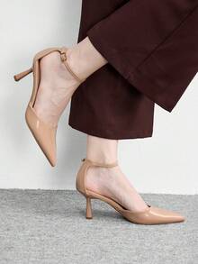 CUCCOO BIZCHIC Elegantes y de moda, zapatos de tacón alto con punta afilada y hebilla - Albaricoque - Ver 7