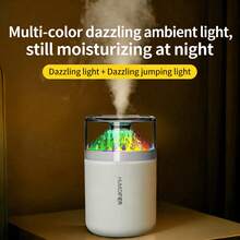 Crystal Mountain Mini Humidifier | 2-Speed Mist USB Humidifier | RGB Color Changing Night Light | Quiet 32dB Desktop Humidifier | Car & Home Dual-Use Air Diffuser - Multicolor - View 3