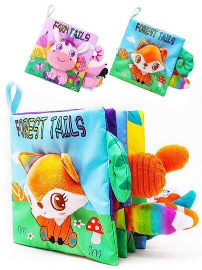 MINKOJA Baby Animal Cloth Books Toys, Touch And Feel Crinkle Cloth Book For Infant Baby, Early Education Toys Development Interactive Stroller Soft Toys,Easter,Easter Gift,Childen's Day,Baby Books, Baby Toys,Baby Sensory,Baby Toys,Baby Early Educational Toys & Baby Mirrors